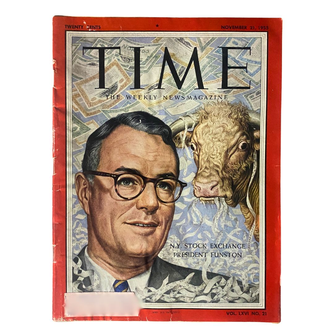 VTG Time Magazine November 21, 1955 Vol 66 No. 21 Keith Funston