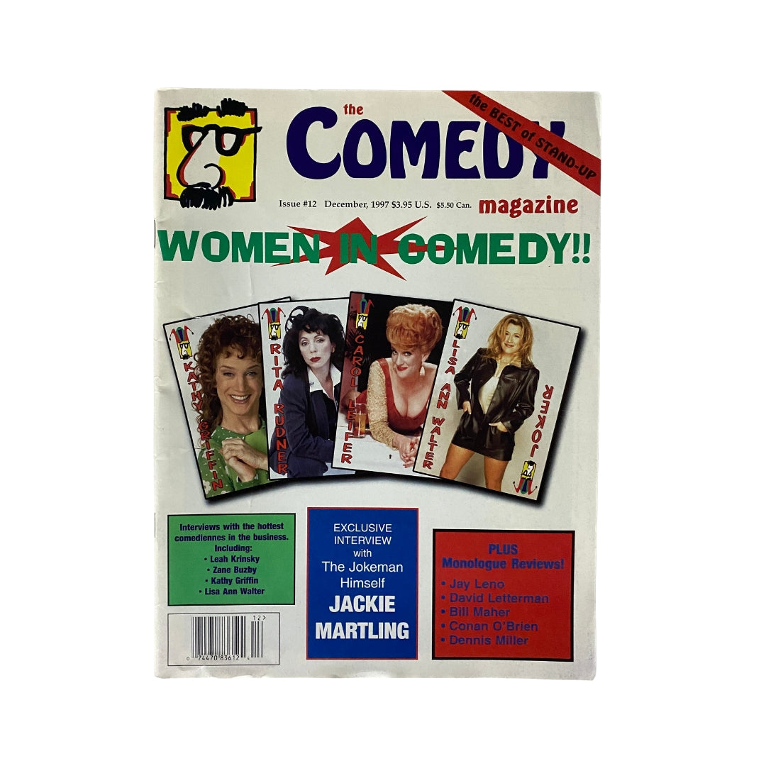 The Comedy Magazine December 1997 issue #12 featuring women in comedy and headlines about Kathy Griffin, Rita Rudner, and other comedians.