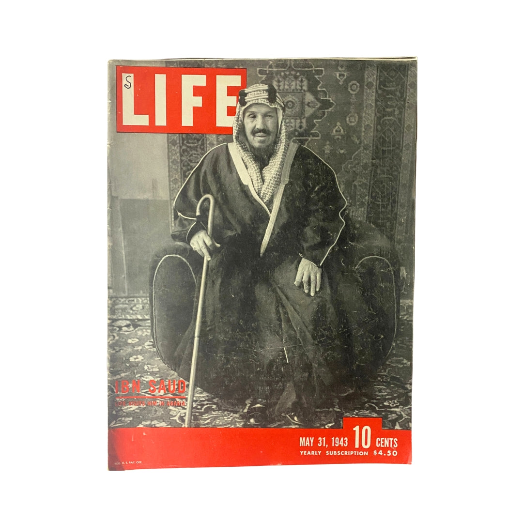 Life Magazine May 31, 1943 King Ibn Saud of Saudi Arabia Cover No Label