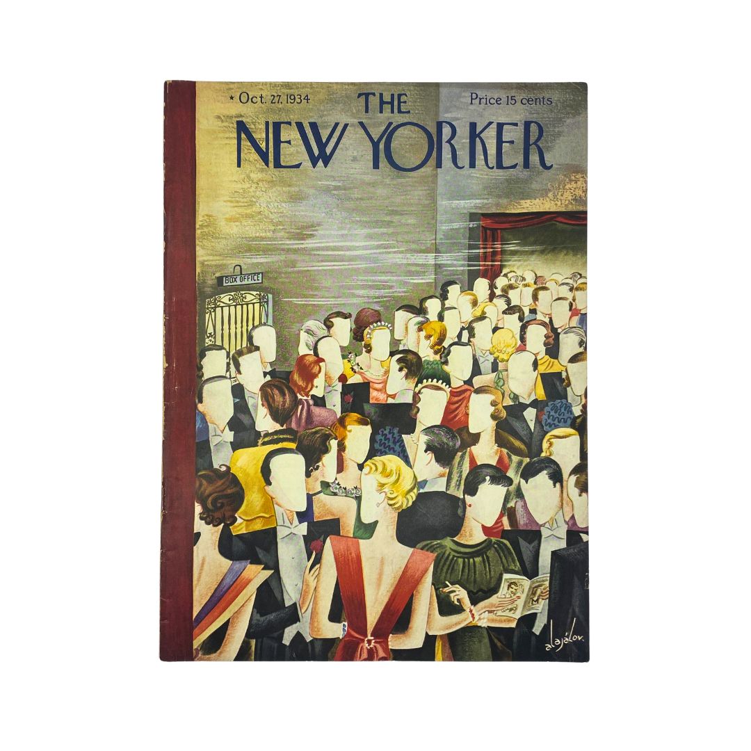 The New Yorker Complete Magazine October 27, 1934 Constantin Alajalov Cover VG