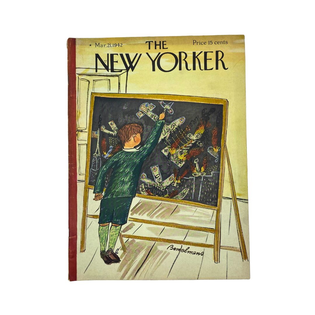 The New Yorker Complete Magazine March 21, 1942 Ludwig Bemelmans Cover VG