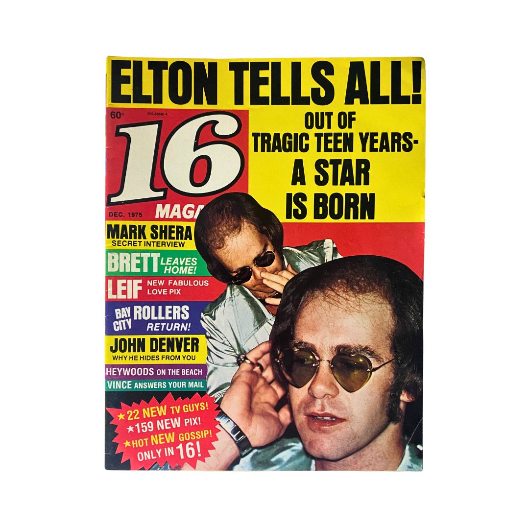 VTG 16 Magazine December 1975 Vol 17 No. 6 Elton John w Poster No Label