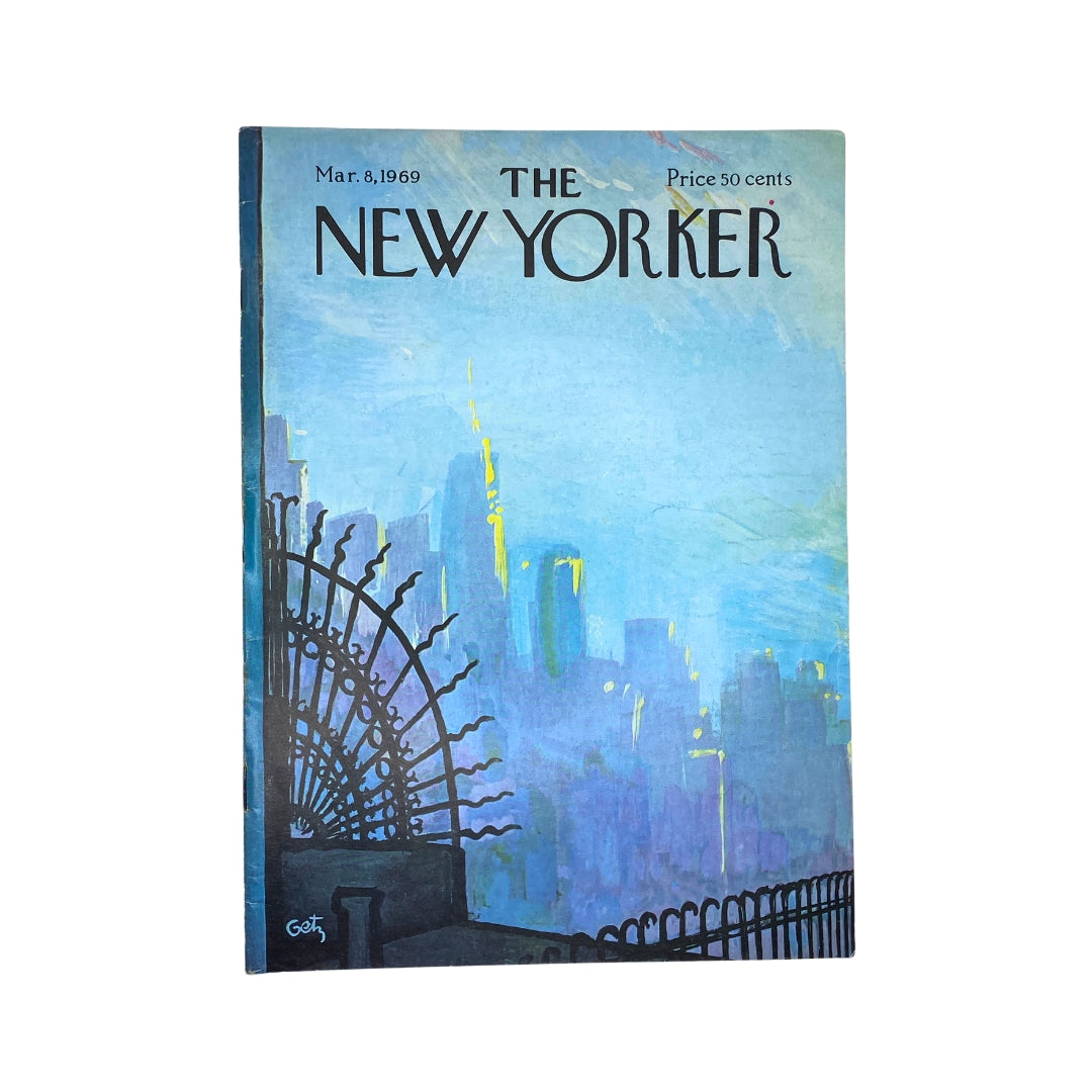 Cover of The New Yorker magazine dated March 8, 1969, featuring an artistic design by Arthur Getz.