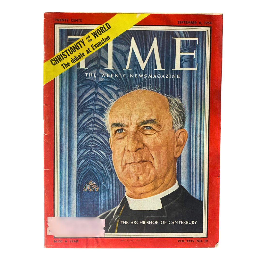 VTG Time Magazine September 6, 1954 Vol 64 No. 10 The Archbishop of Canterbury