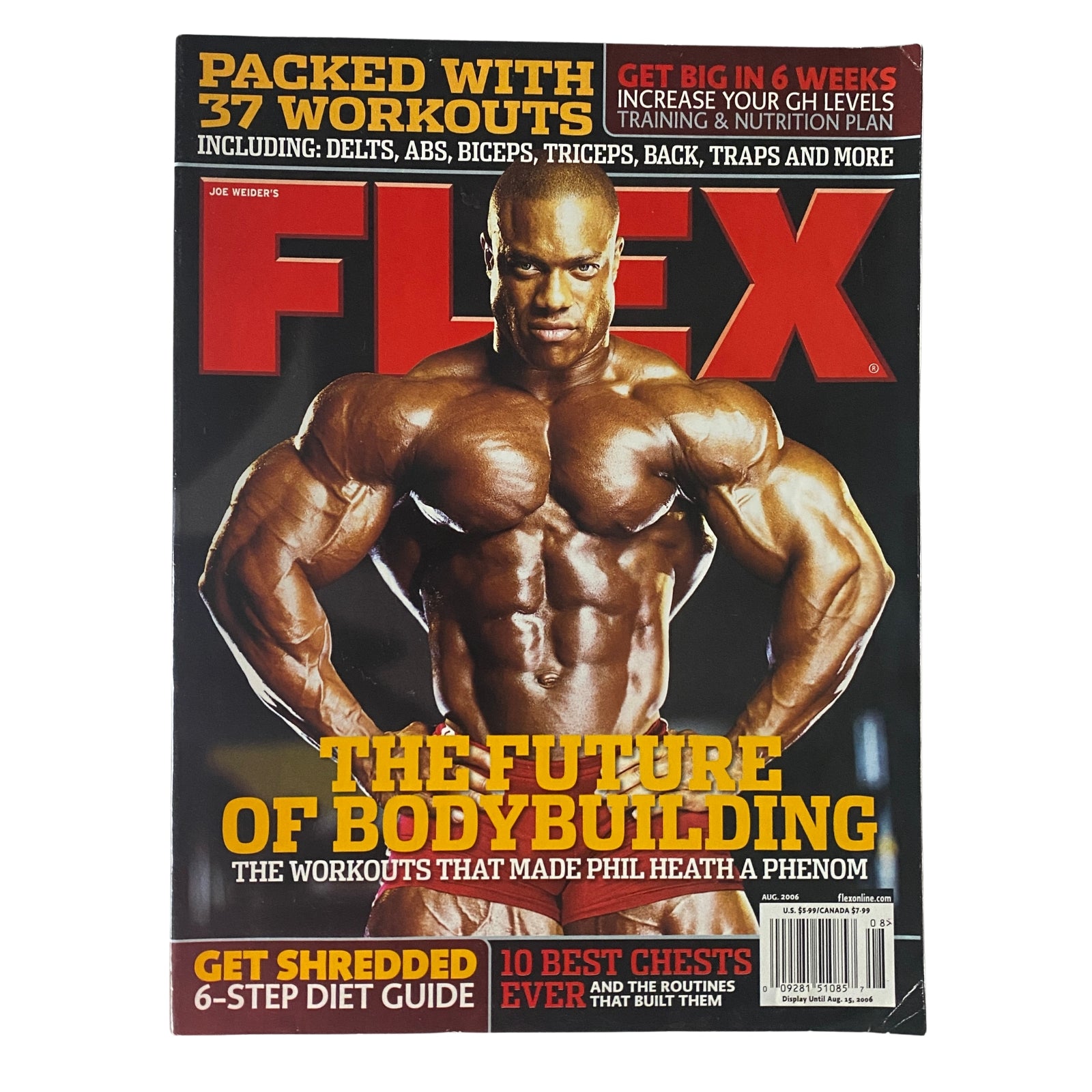 Flex Magazine August 2006 Vol 24, Num 6 Phil Heath Cover VG No Label