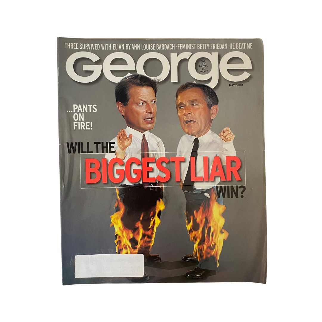 George Magazine May 2000 Al Gore and George W. Bush Cover