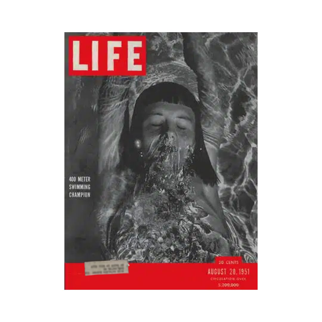 VTG Life Magazine August 20, 1951 Swimmer Barbara Hobelmann