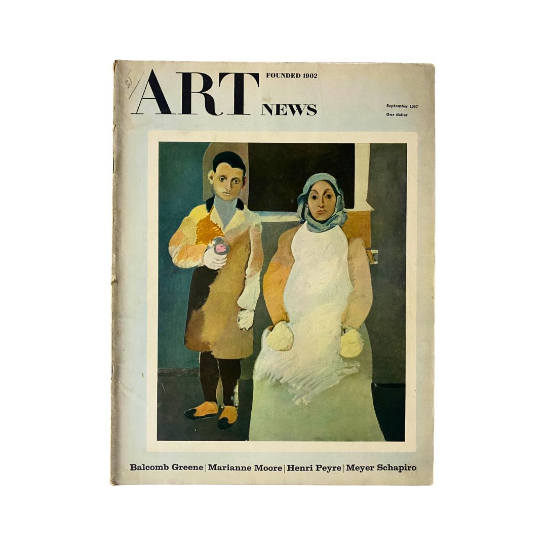 Cover of the VTG Art News Magazine from September 1957 titled 'The Artist and His Mother' featuring an artwork by Arshile Gorky, showcasing the artistic styles and cultural significance of the late 1950s.