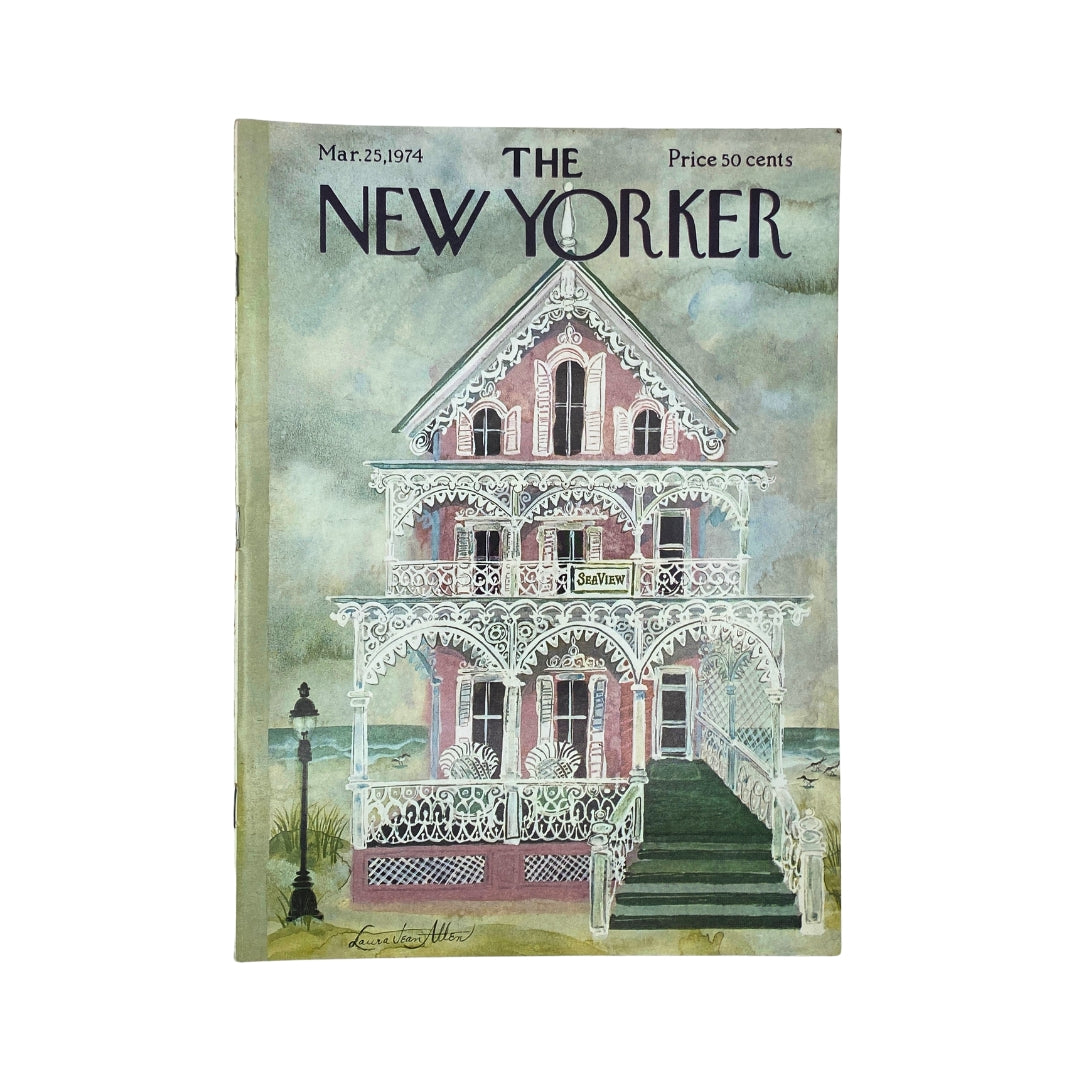 The New Yorker Complete Magazine March 25, 1974 Laura Jean Allen Cover VG