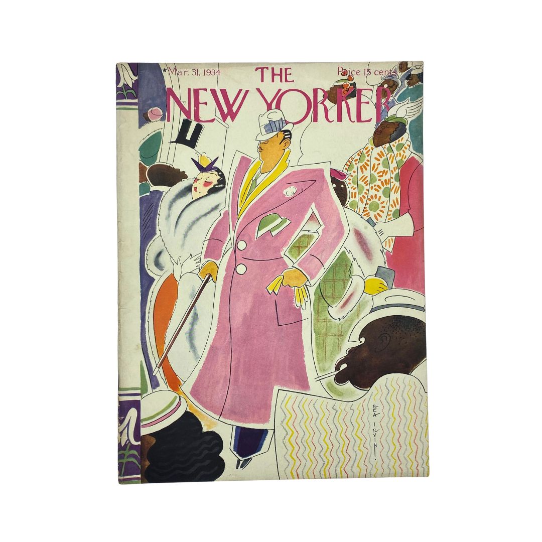 The New Yorker Complete Magazine March 31, 1934 Rea Irvin Cover VG