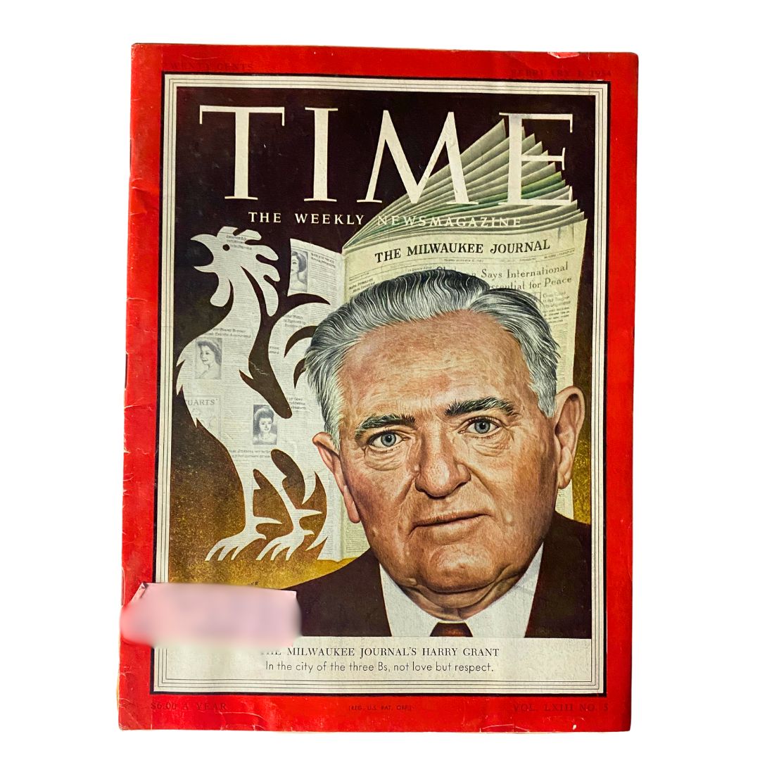 VTG Time Magazine February 1, 1954 Vol 63 No. 5 Harry J. Grant