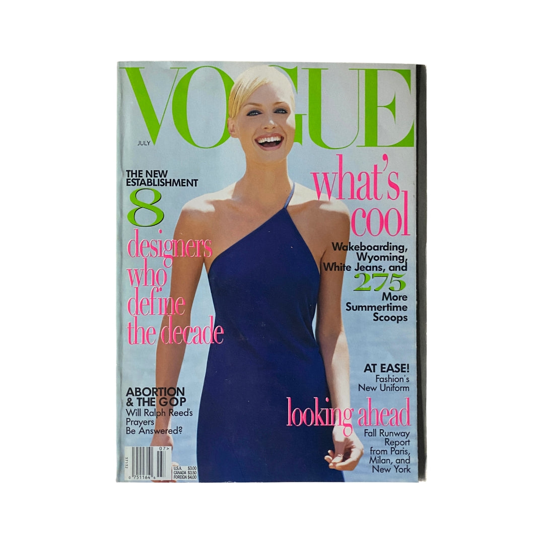 Vogue Magazine July 1996 Amber Valletta Cover No Label VG