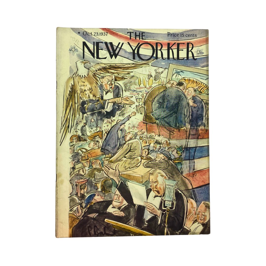 The New Yorker Complete Magazine October 23, 1937 Perry Barlow Cover VG