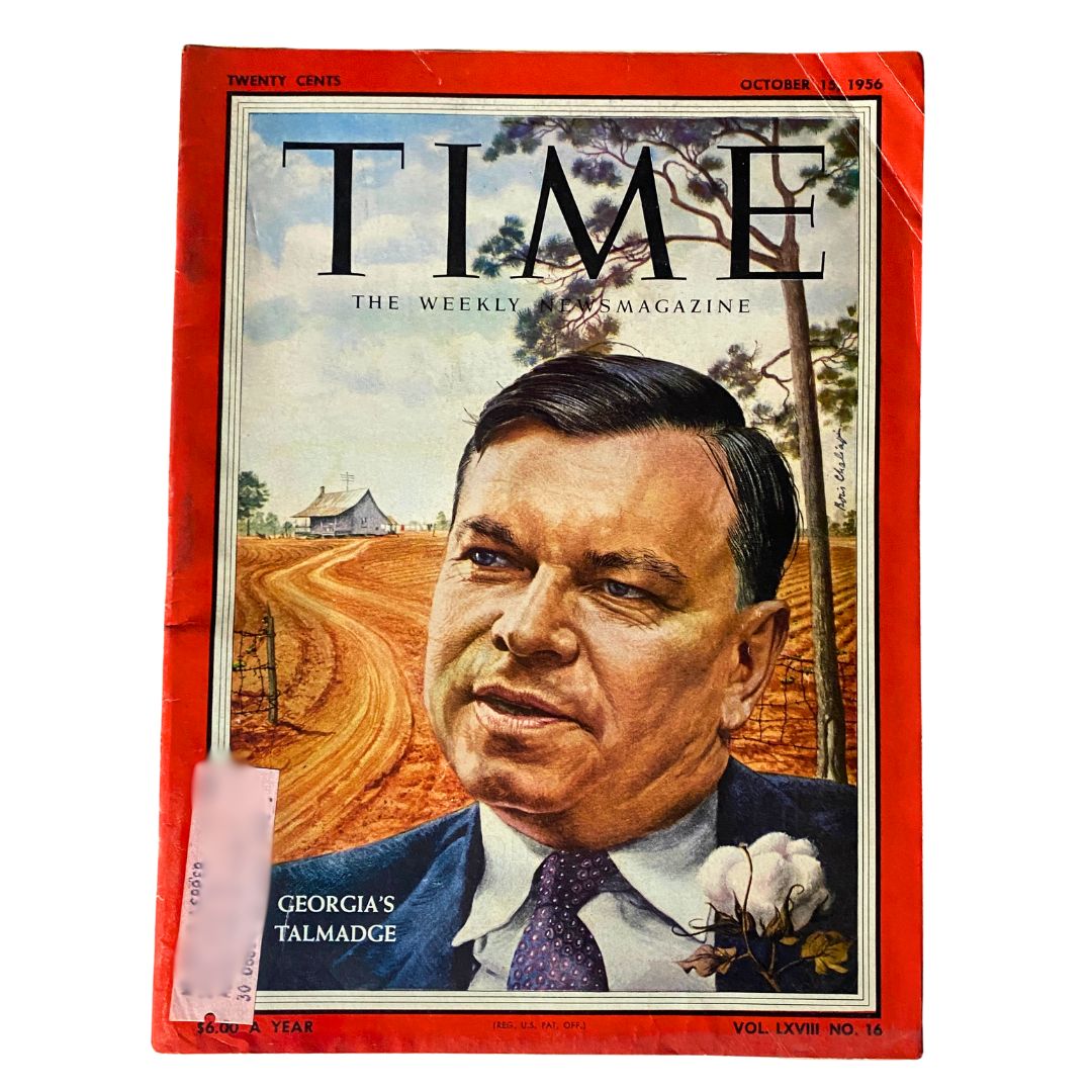 VTG Time Magazine October 15, 1956 Vol 68 No. 16 Herman Talmadge