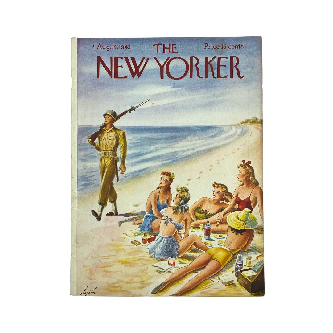 The New Yorker Complete Magazine August 14, 1943 Constantin Alajalov Cover VG