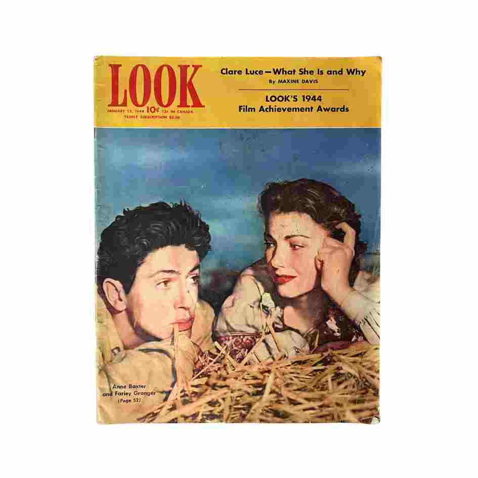 VTG Look Magazine January 25, 1944 Anne Baxter and Farley Granger No Label