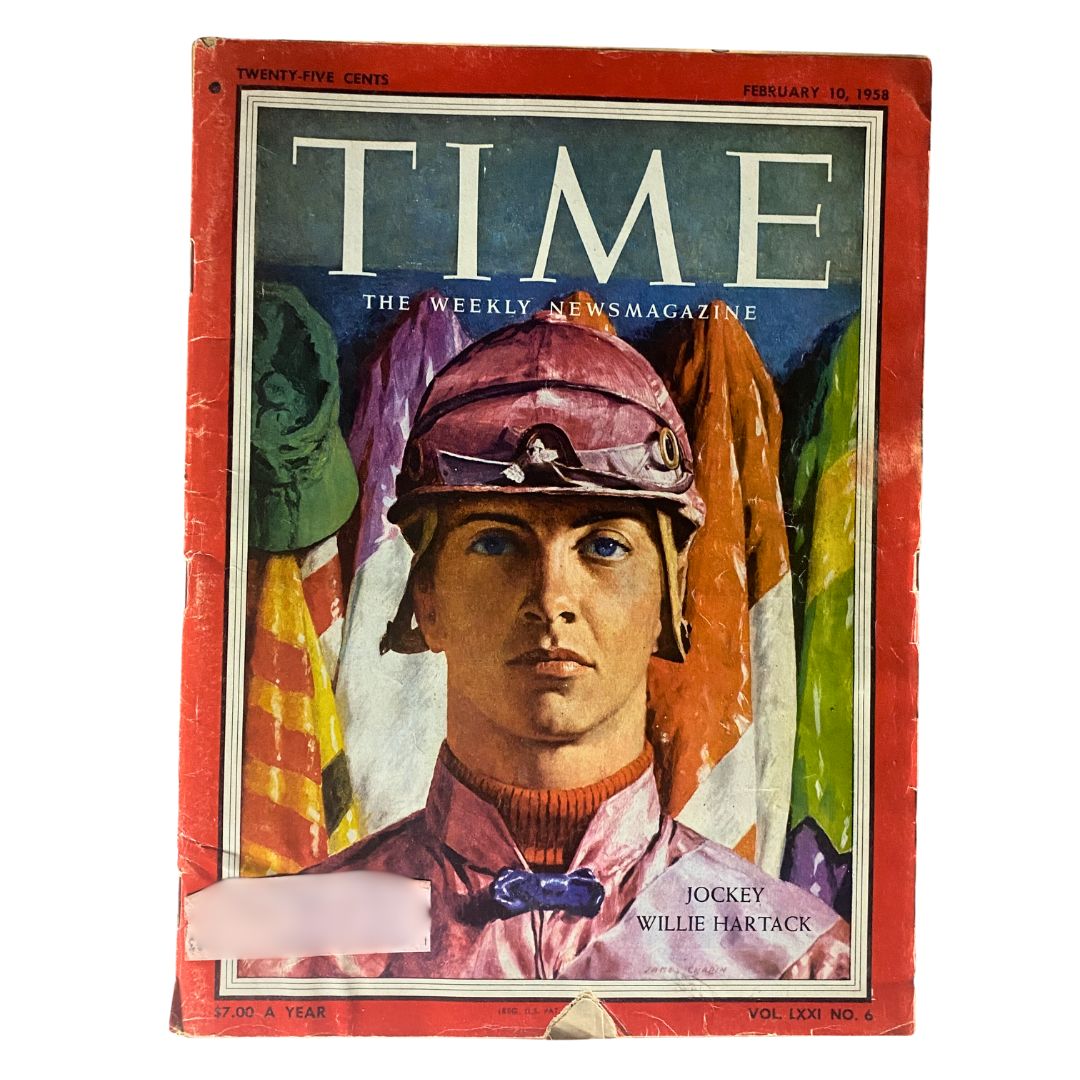 VTG Time Magazine February 10, 1958 Vol 71 No. 6 Jockey Willie Hartack