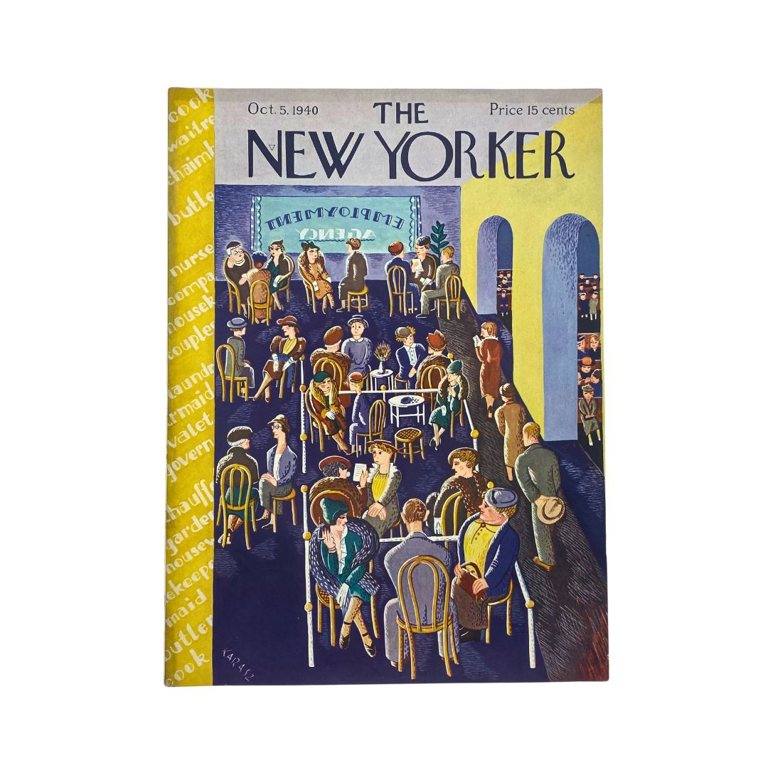 The New Yorker Complete Magazine October 5, 1940 Ilonka Karasz Cover VG