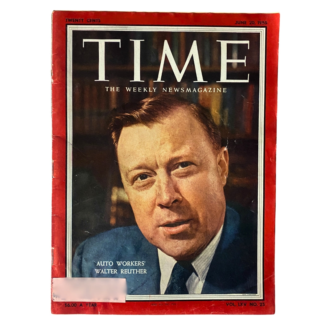 VTG Time Magazine June 20, 1955 Vol 65 No. 25 Auto Workers' Walter Reuther