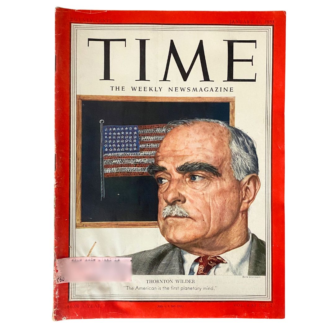 VTG Time Magazine January 12, 1953 Vol 61 No. 2 Thornton Wilder