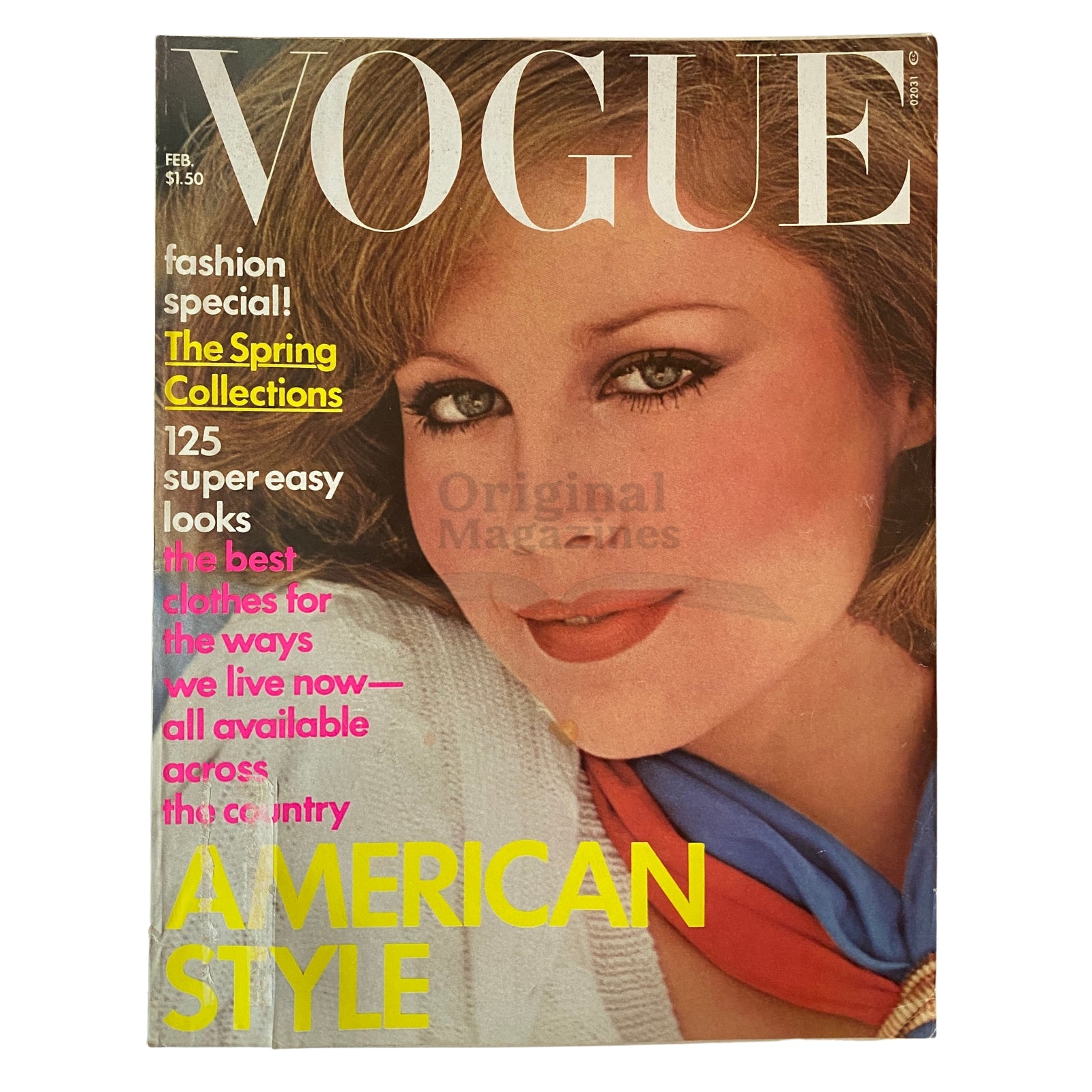 Vogue Magazine February 1976 Rosie Vela Cover by Richard Avedon VG