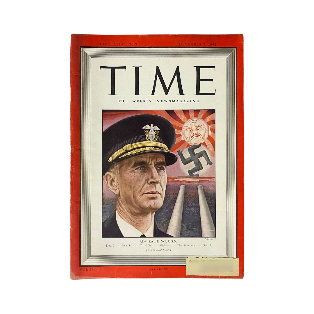 VTG Time Magazine December 7, 1942 Admiral Ernest J. King, U.S.N.