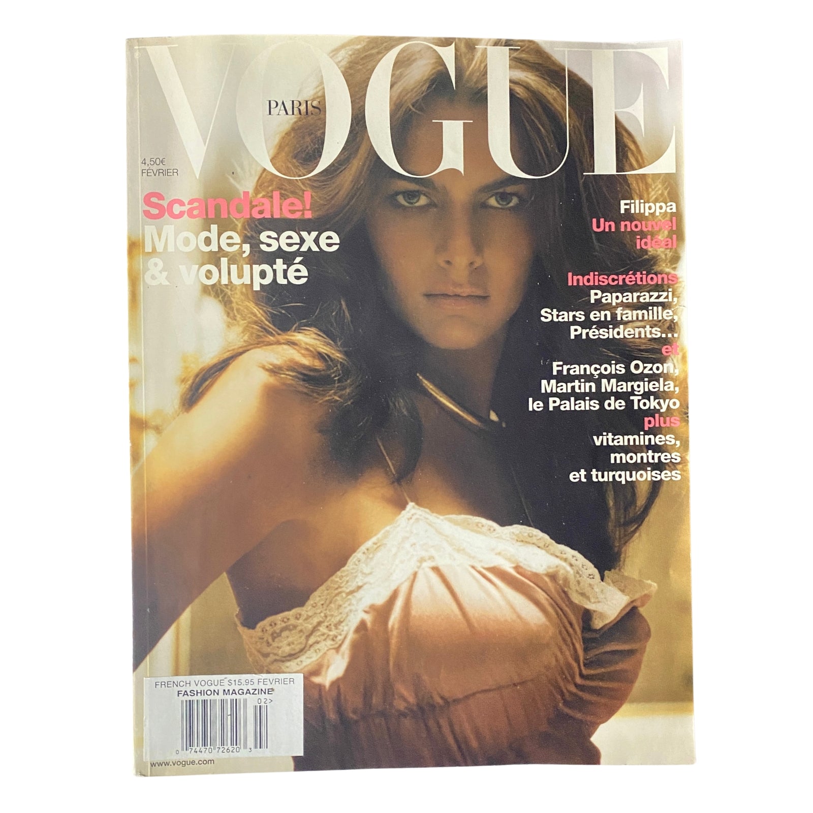 Vogue Paris Magazine February 2002 Filippa Hamilton Cover No Label VG