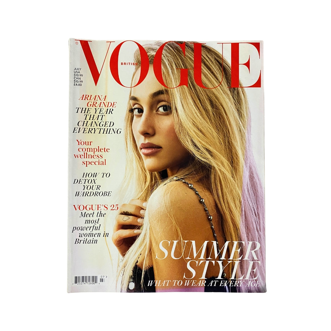 Vogue UK Magazine July 2018 Ariana Grande Cover No Label