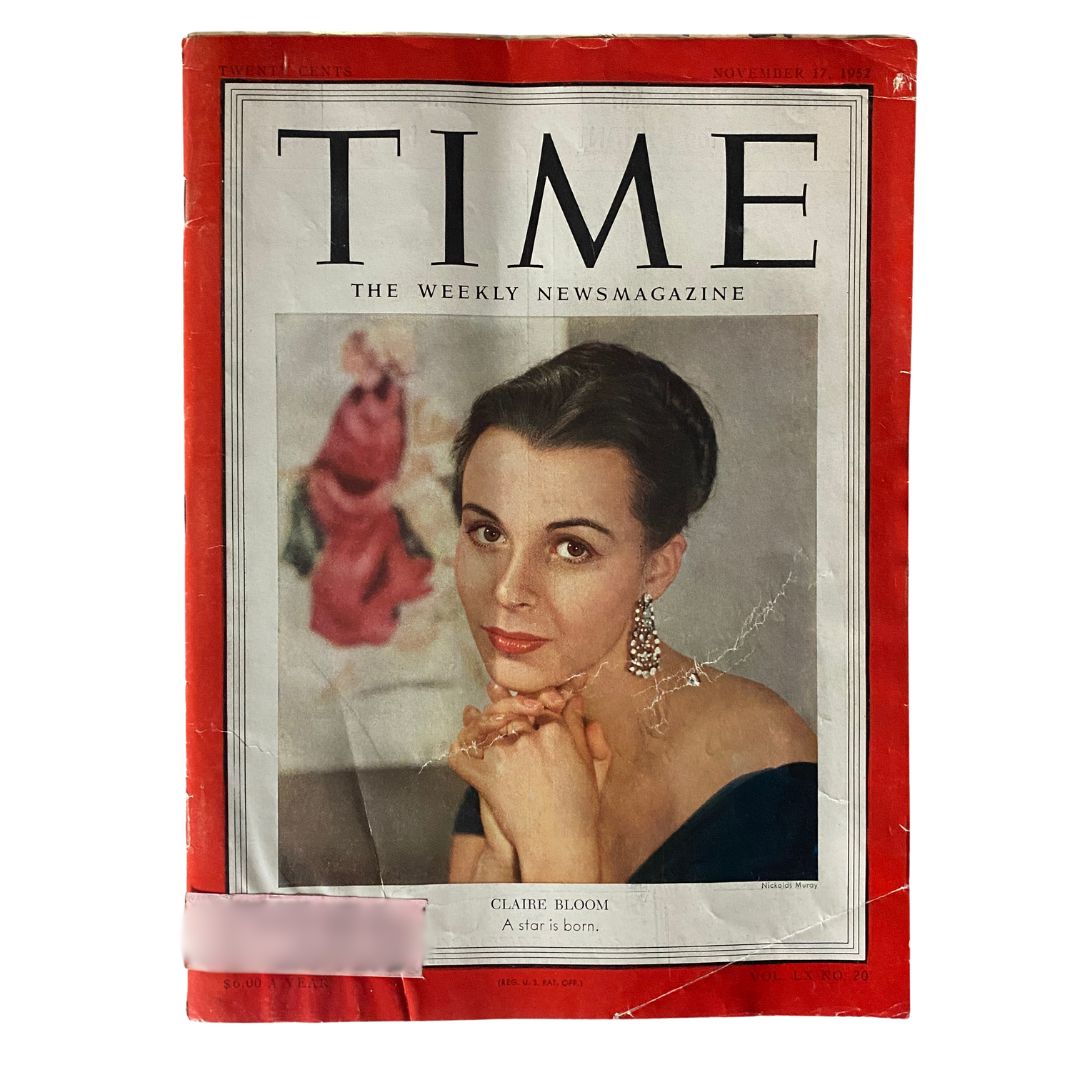 VTG Time Magazine November 17, 1952 Vol 60 No. 20 Claire Bloom