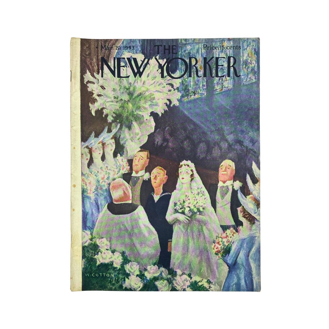 The New Yorker Complete Magazine March 20, 1943 William Cotton Cover