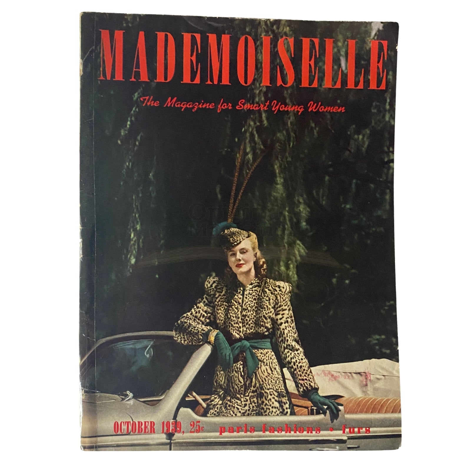 Mademoiselle Magazine October 1939 Paris Fashions and Furs No Label