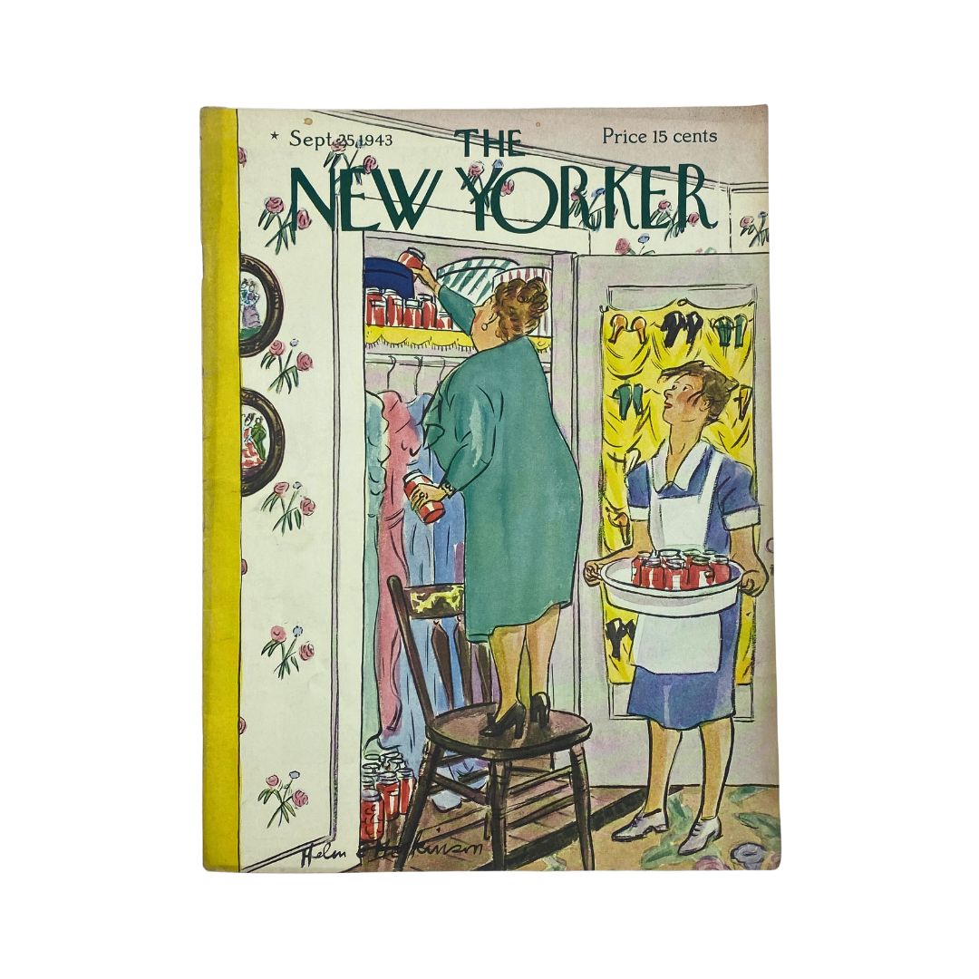 The New Yorker Complete Magazine September 25, 1943 Helen E. Hokinson Cover VG