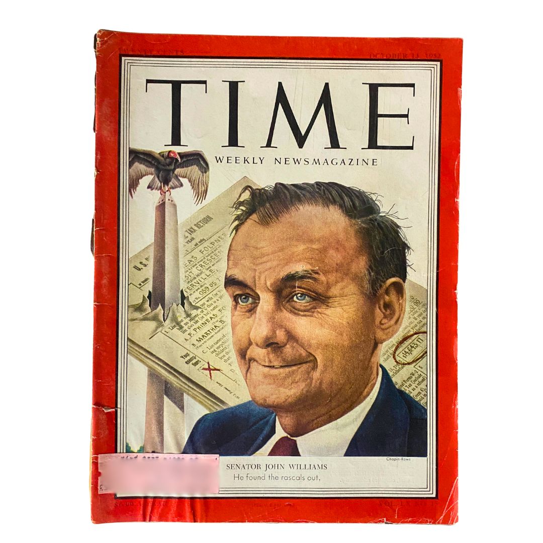 VTG Time Magazine October 13, 1952 Vol 60 No. 15 Senator John Williams