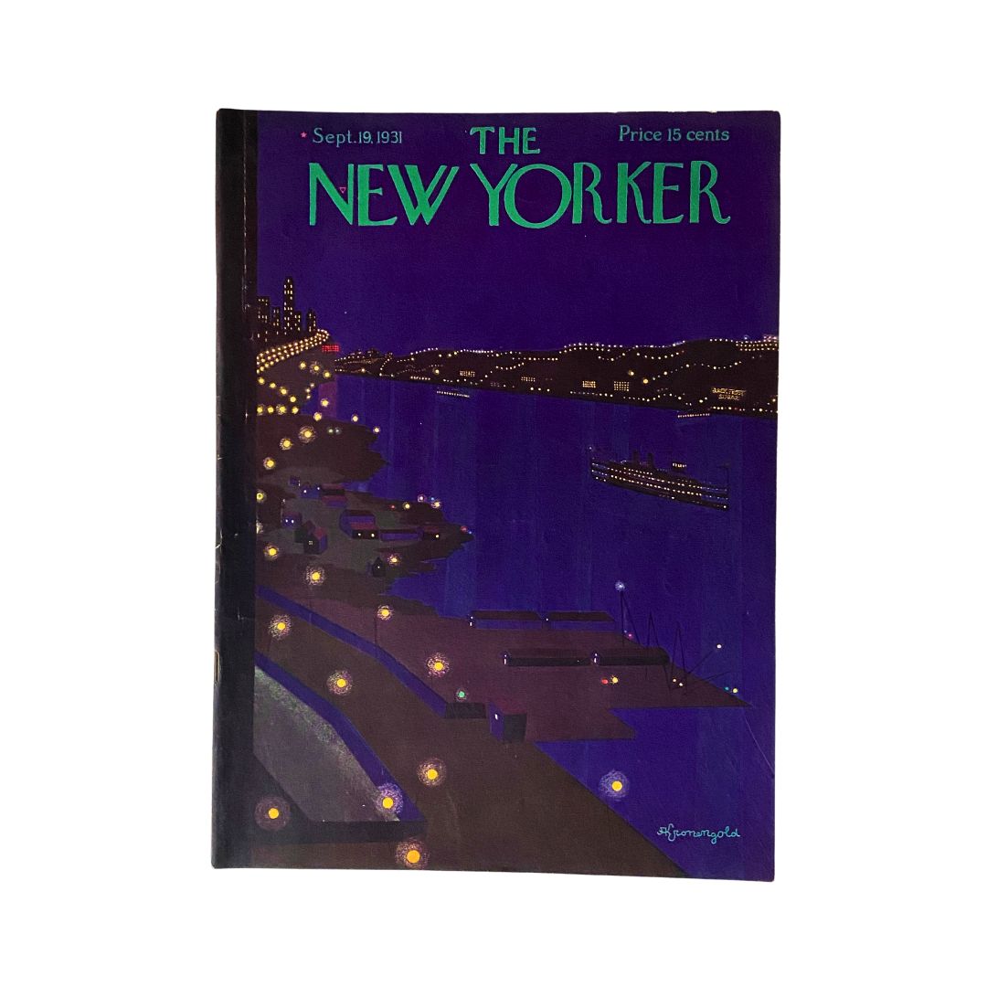 The New Yorker Complete Magazine September 19, 1931 Adolph Kronengold Cover VG