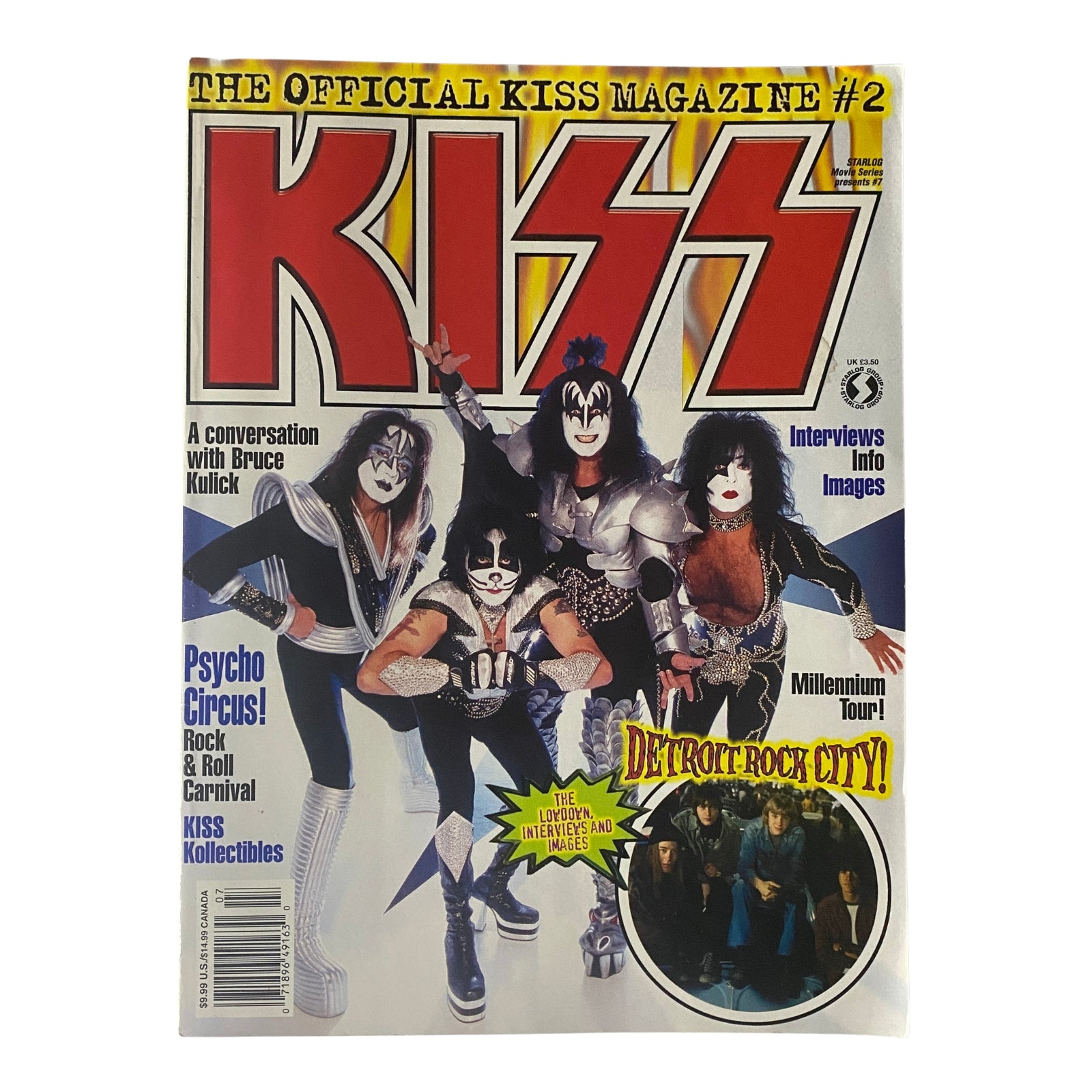 Official KISS Magazine 1999 #2 Psycho Circus, Detroit Rock City w Poster VG