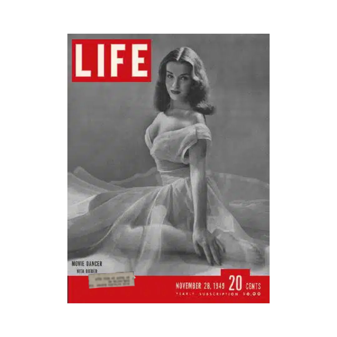 VTG Life Magazine November 28, 1949 Nita Bieber, American Actress and Dancer