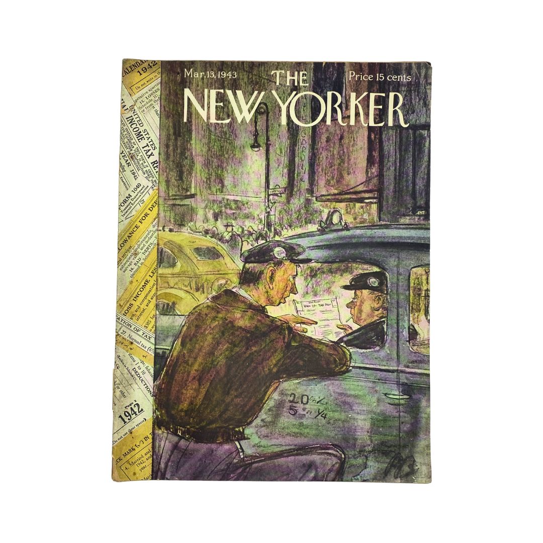 The New Yorker Complete Magazine March 13, 1943 Perry Barlow Cover VG