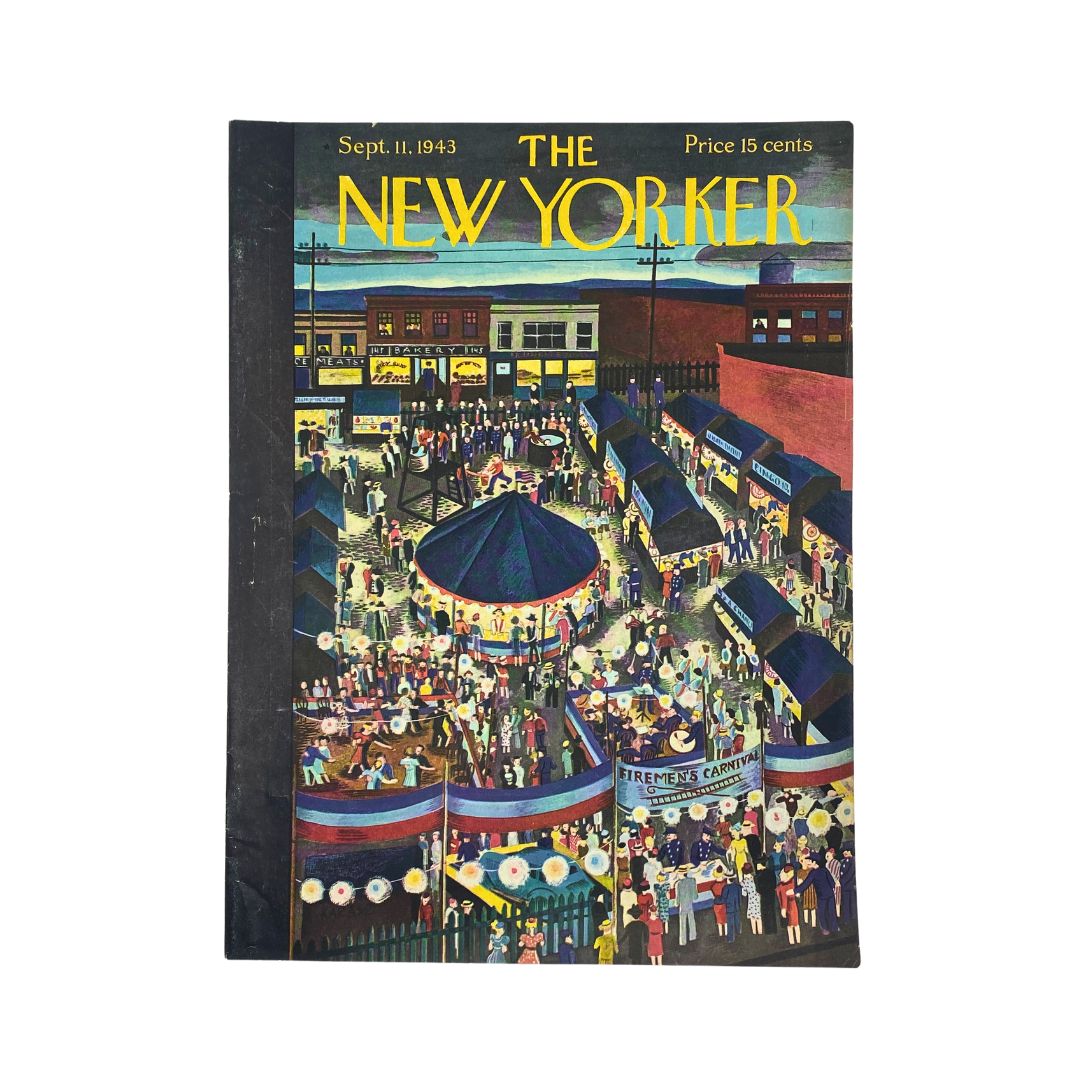 The New Yorker Complete Magazine September 11, 1943 Ilonka Karasz Cover VG