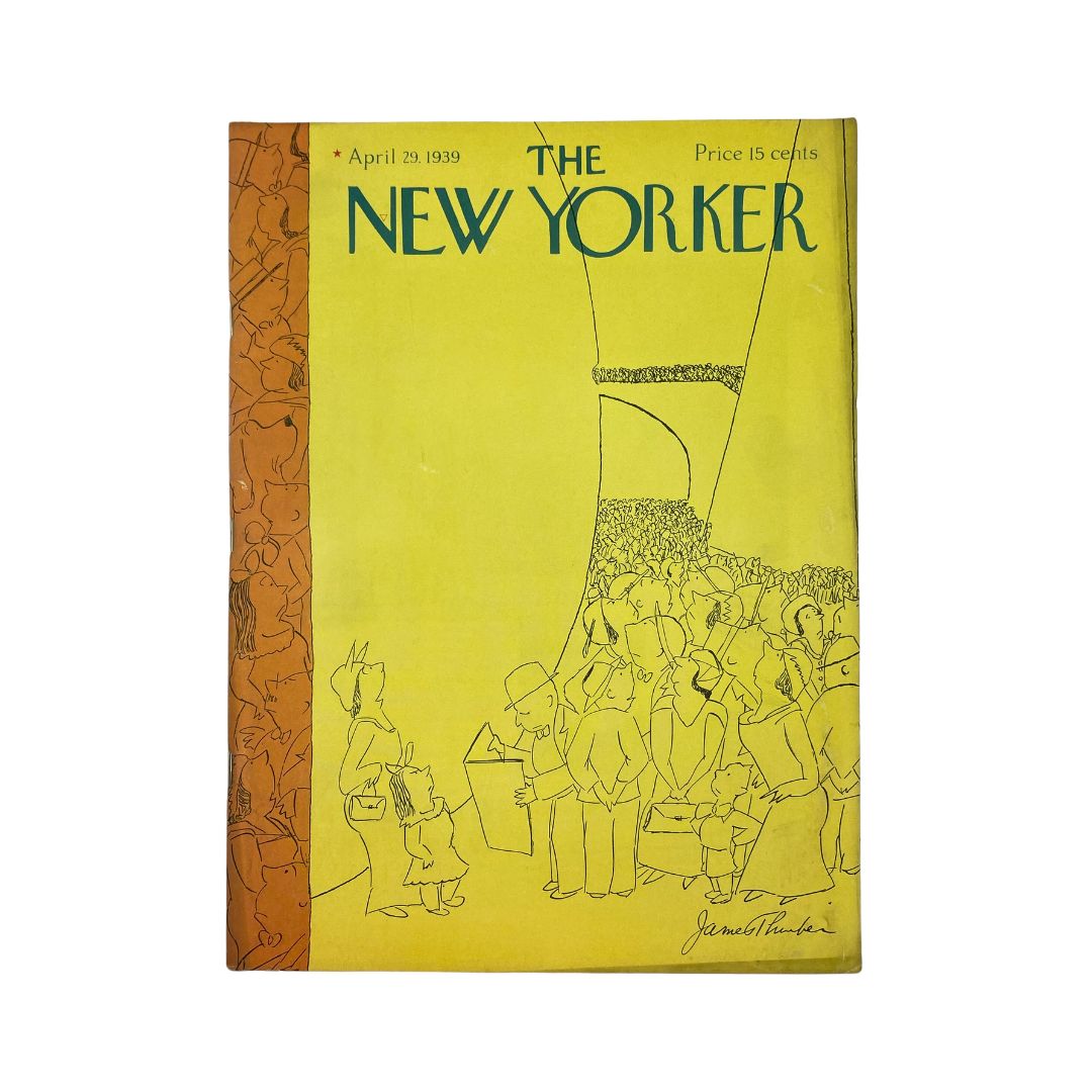 The New Yorker Complete Magazine April 29, 1939 James Thurber Cover VG