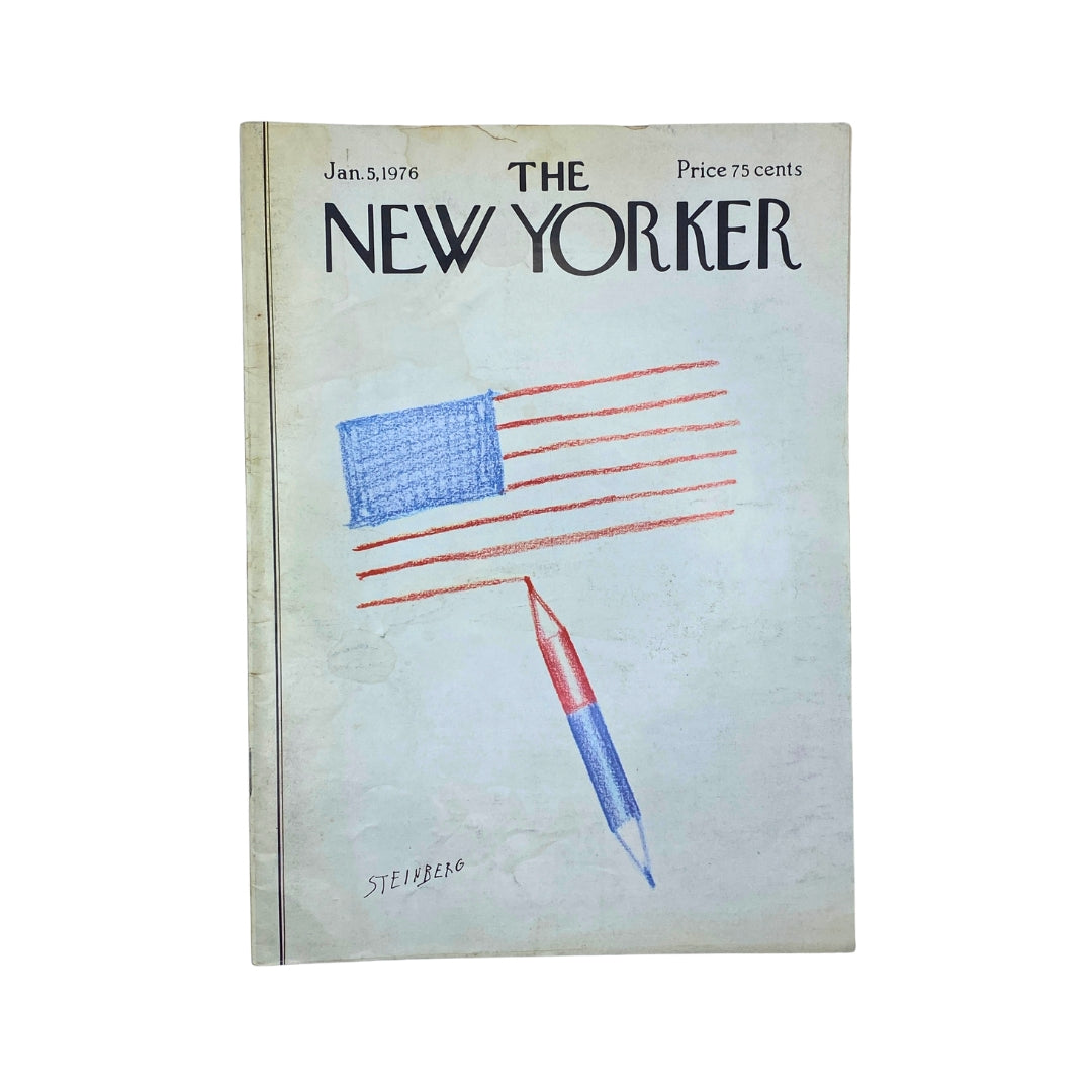 The New Yorker Complete Magazine January 5, 1976 Saul Steinberg Cover VG