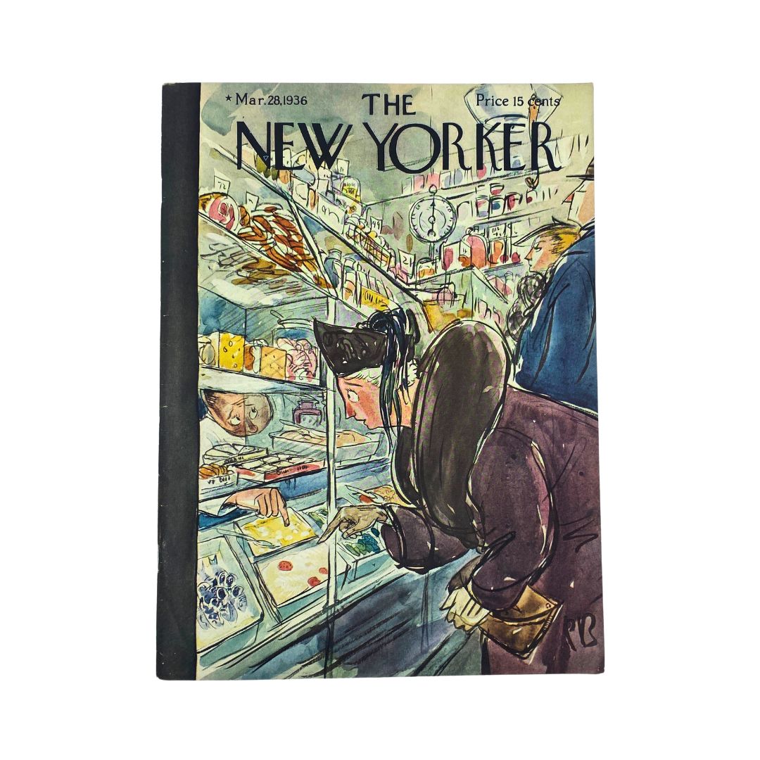 The New Yorker Complete Magazine March 28, 1936 Perry Barlow Cover VG