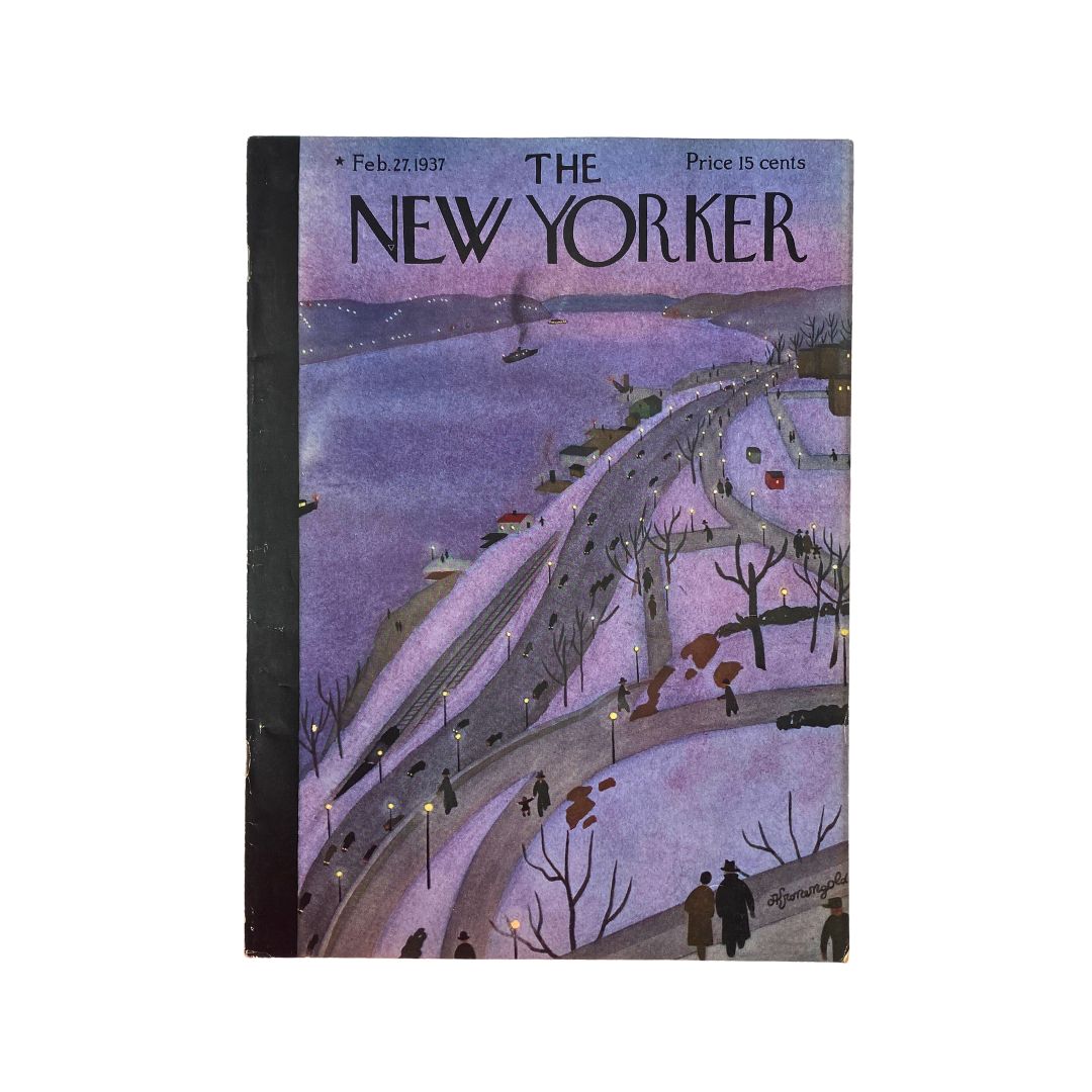 The New Yorker Complete Magazine February 27, 1937 Adolph Kronengold Cover VG