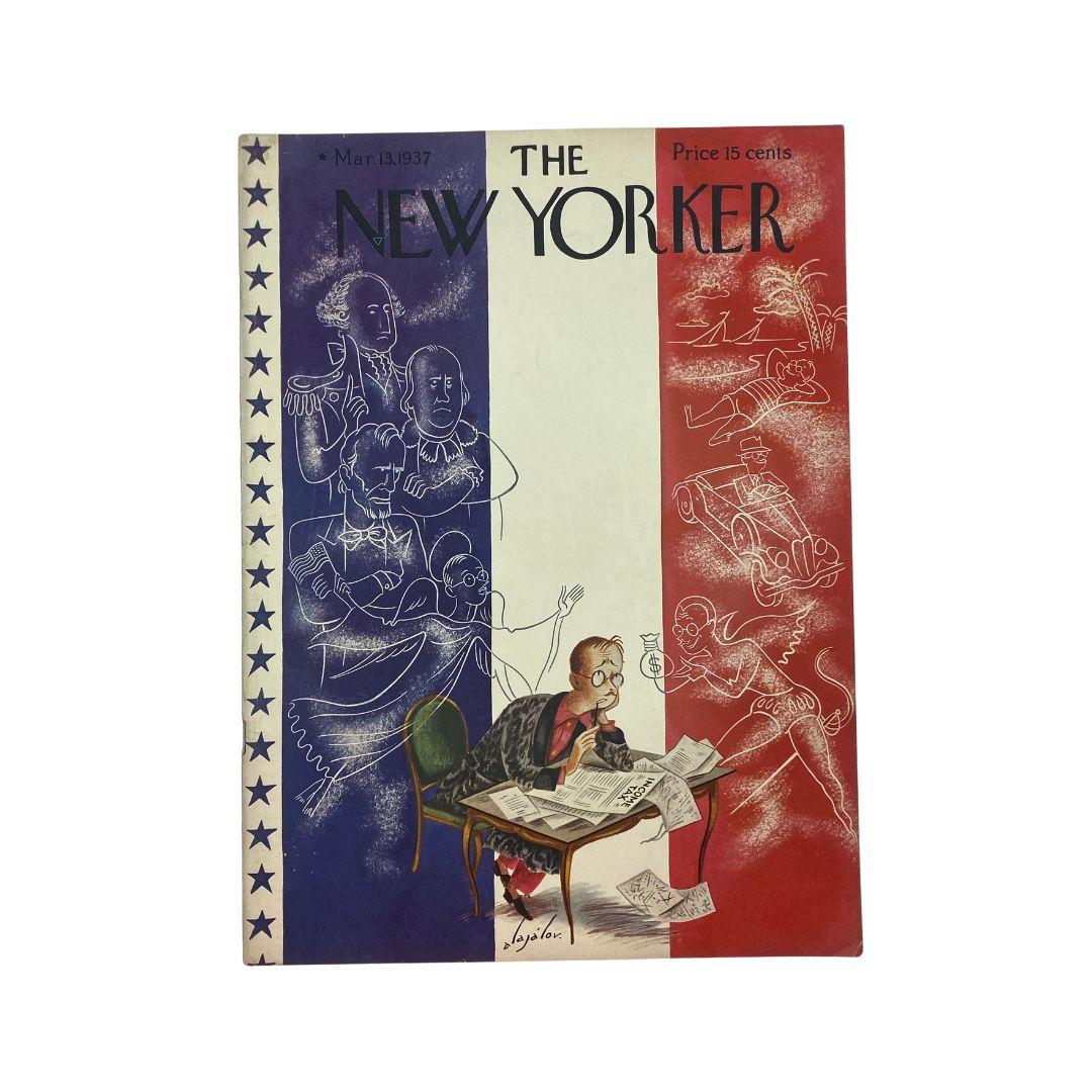 The New Yorker Complete Magazine March 13, 1937 Constantin Alajalov Cover VG