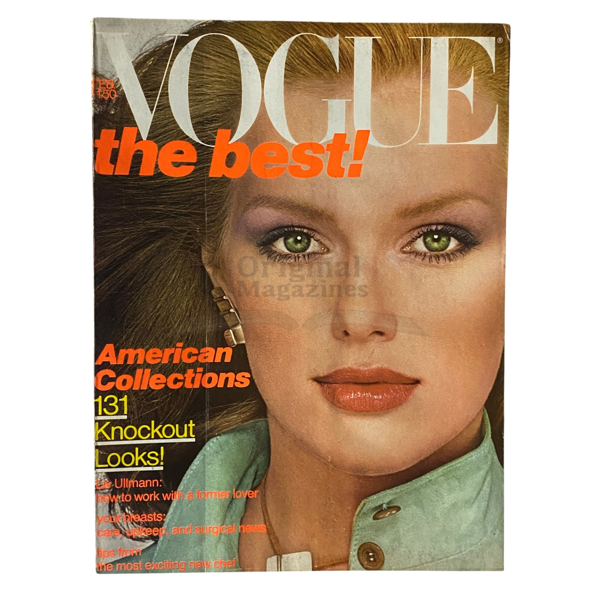 Vogue Magazine February 1977 Patti Hansen Cover No Label VG