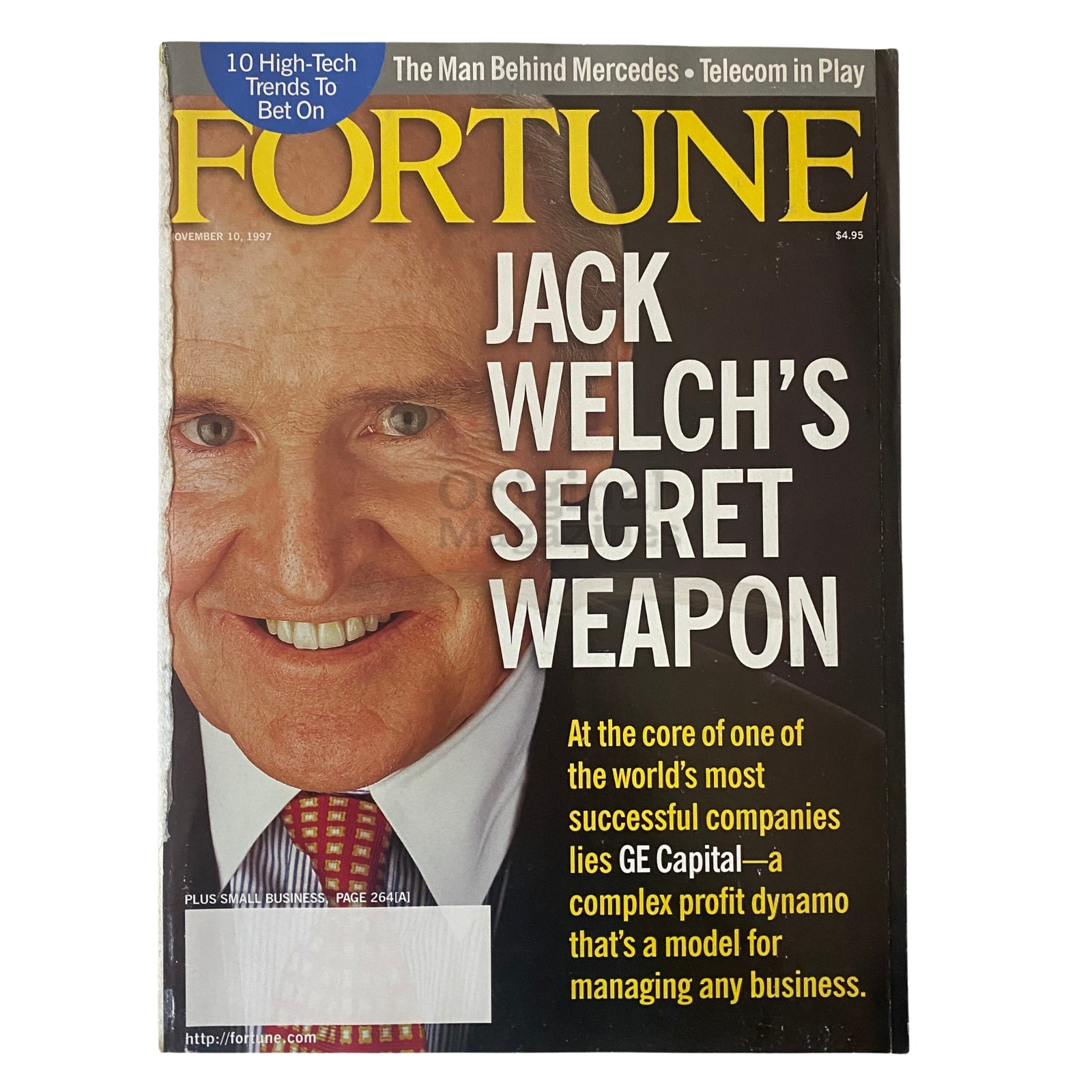 Fortune Magazine cover from November 10, 1997 featuring Jack Welch's Secret Weapon, highlighting GE's business strategies.