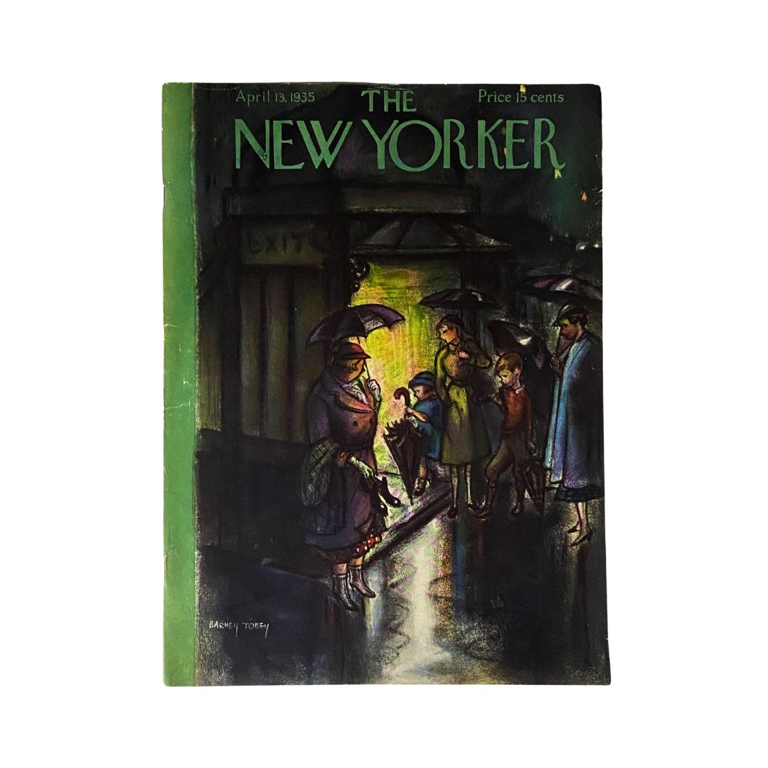 The New Yorker Complete Magazine April 13, 1935 Barney Tobey Cover VG