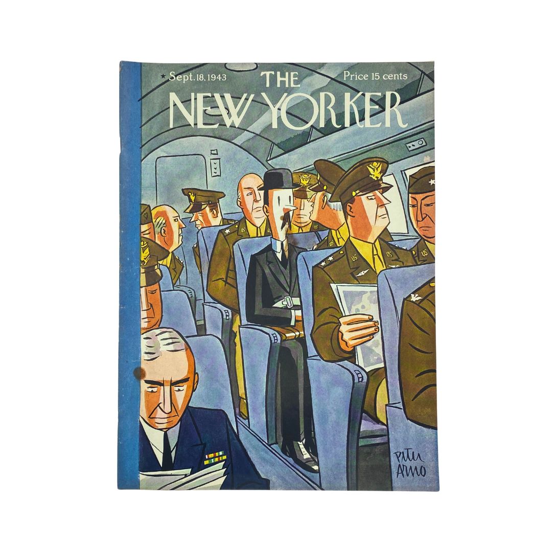 The New Yorker Complete Magazine September 18, 1943 Peter Arno Cover VG