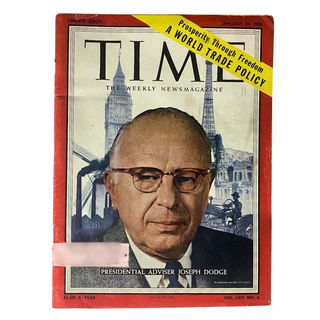 VTG Time Magazine January 24, 1955 Vol 65 No. 4 Pres. Adviser Joseph Dodge