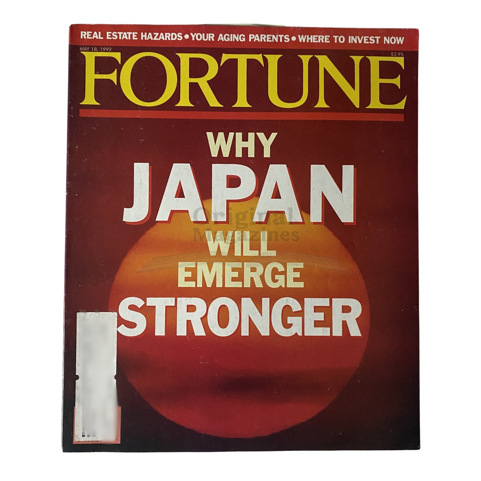 Cover of Fortune Magazine from May 18, 1992, featuring the title 'Why Japan Will Emerge Stronger' with a vibrant red background.