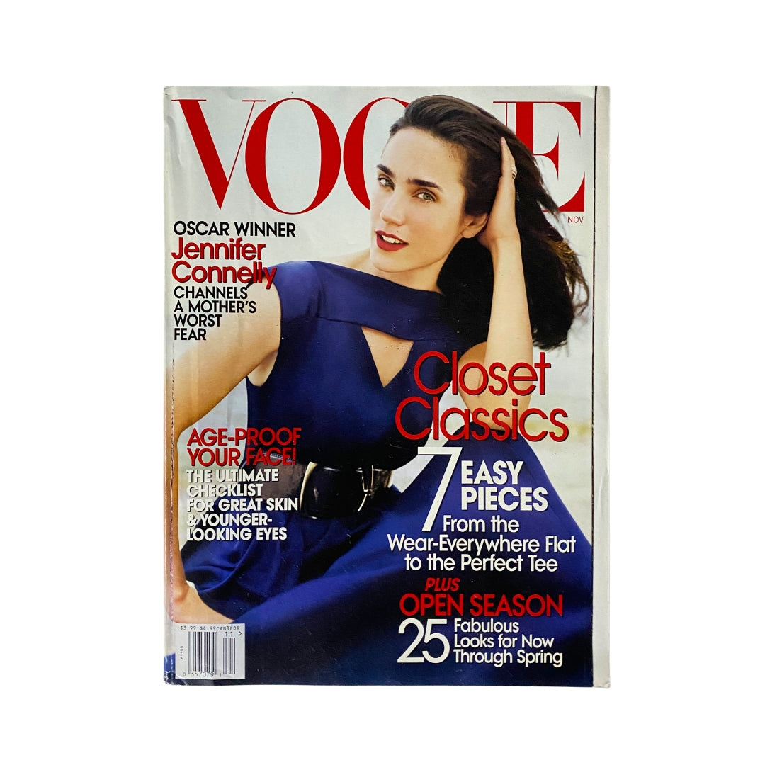 Vogue Magazine November 2007 Oscar Winner Jennifer Connelly Cover No Label VG